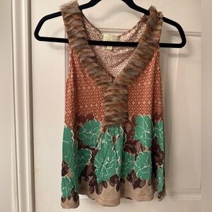 Deletta Multicolor Floral Tank Top